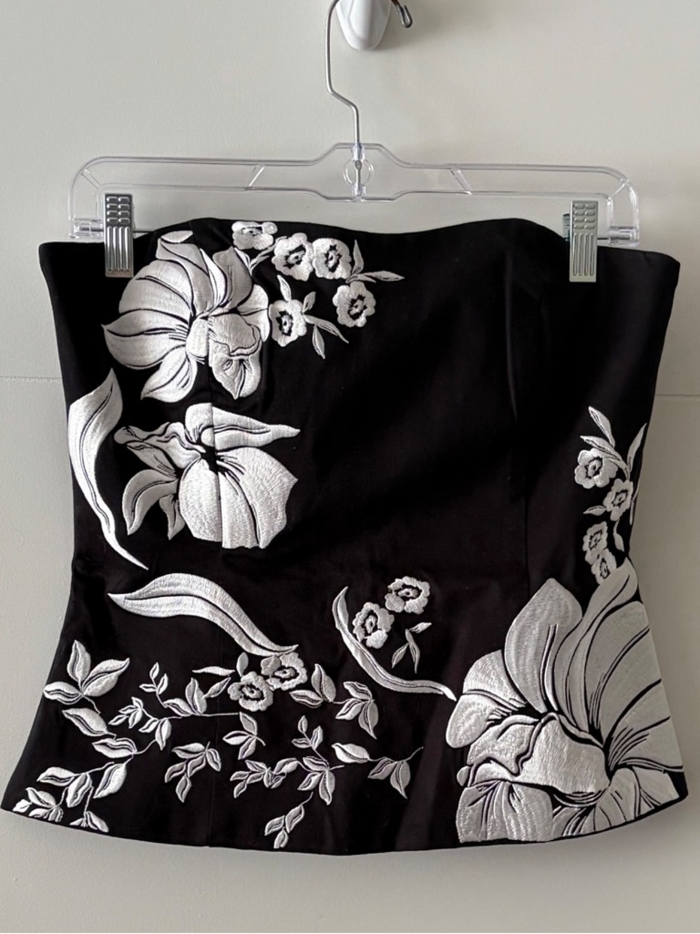 WHBM Embroidered Floral Sleeveless Bustier Top - Picture 4 of 9